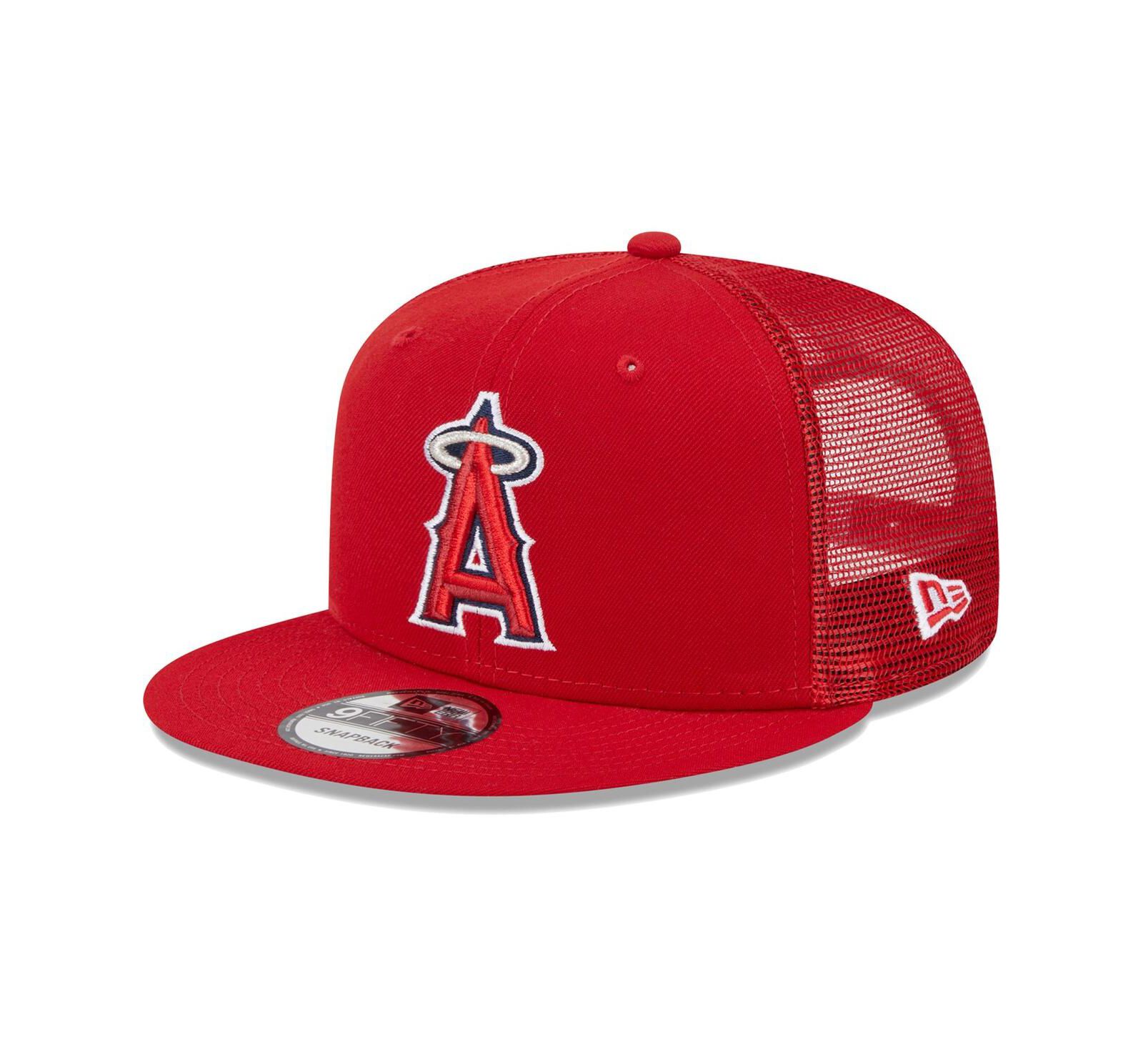 Men's New Era Red Los Angeles Angels Team Color Trucker 9FIFTY Snapback Hat