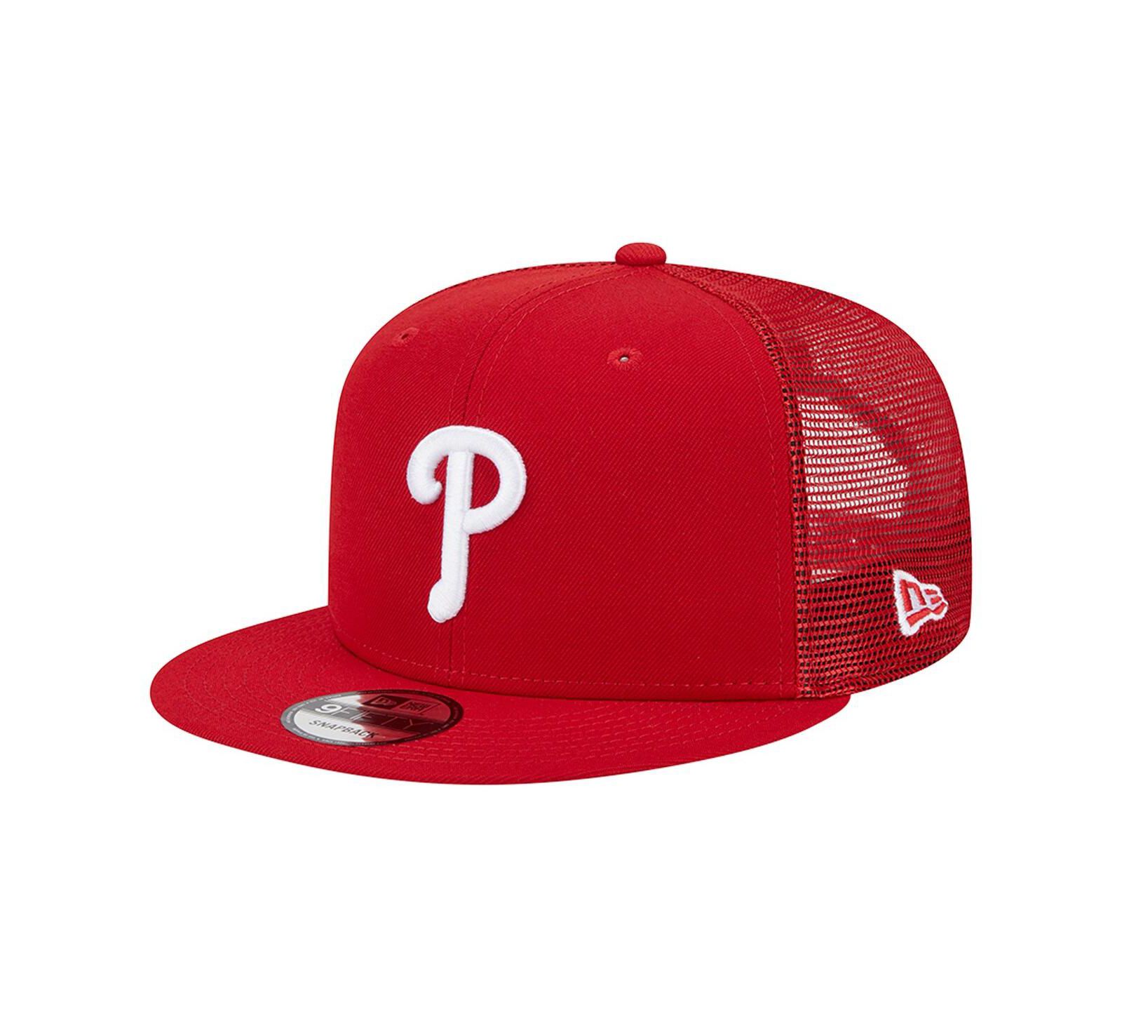Мужская кепка New Era Red Philadelphia Phillies Team Color Trucker 9FIFTY Snapback
