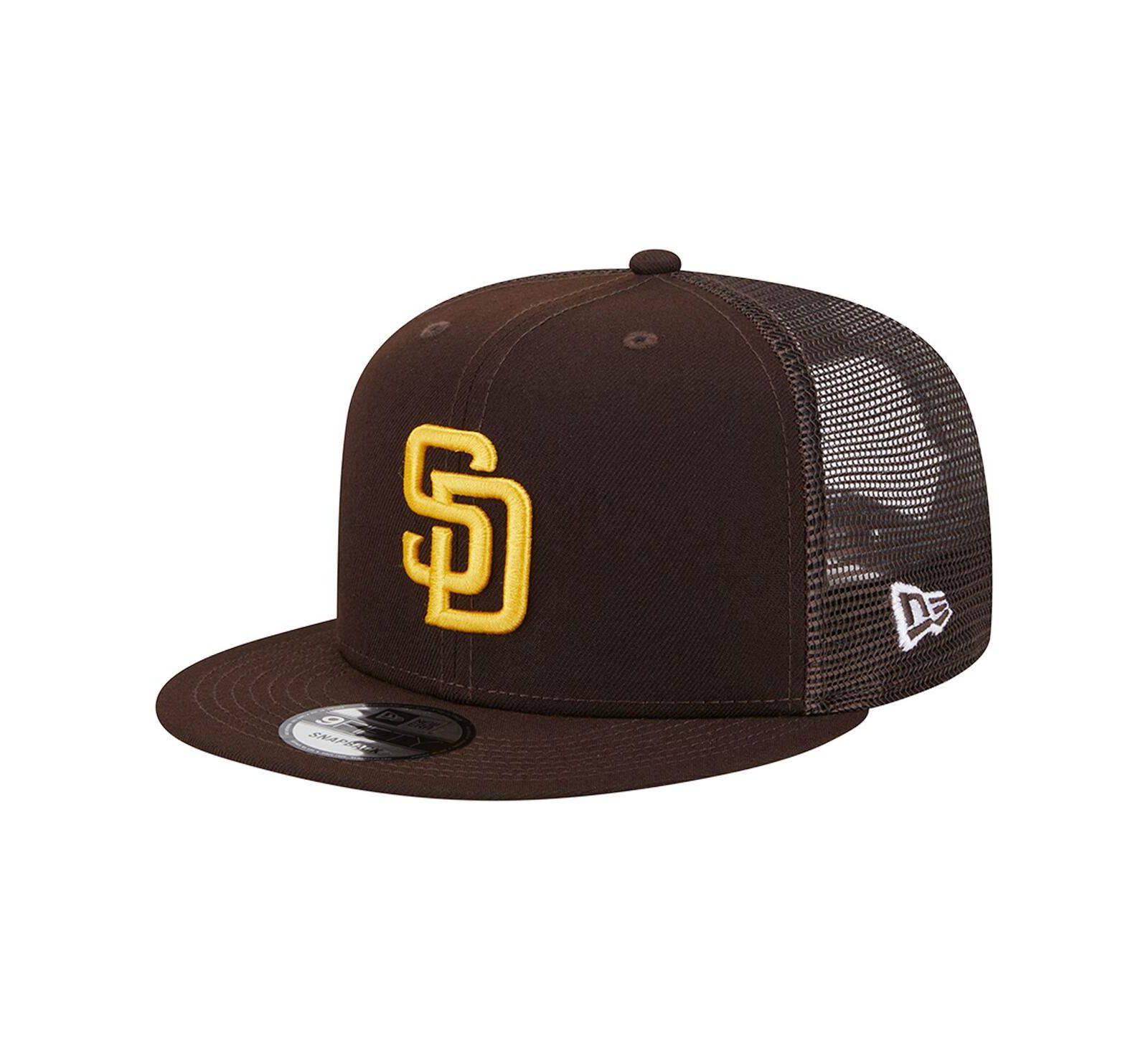 Мужская бейсболка New Era 9FIFTY с застежкой-_snap_ в цвете команды Сан-Диего Падрес, коричневая