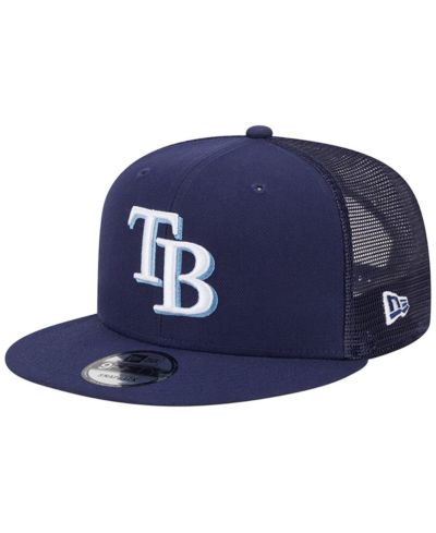 Мужская кепка New Era Navy Tampa Bay Rays Team Color Trucker 9FIFTY Snapback