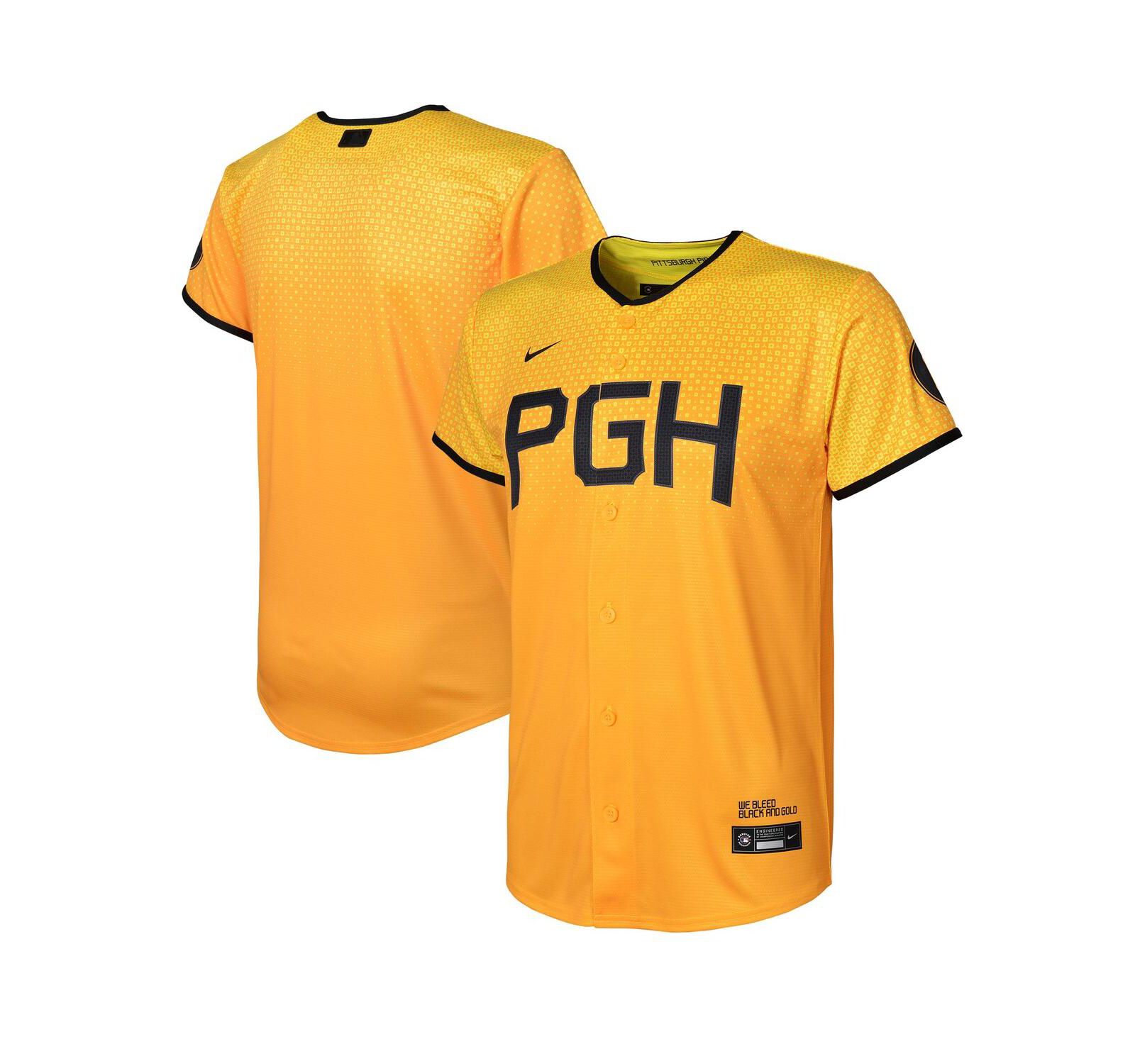 Детская реплика джерси Nike Gold Pittsburgh Pirates 2023 City Connect для мальчиков и девочек