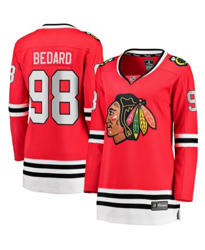 Women's Fanatics Connor Bedard Red Chicago Blackhawks 2023 NHL Draft Home Breakaway Player Jersey