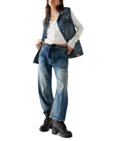 Free People Women's We The Free Moxie Cotton Low-Slung Barrel Jeans