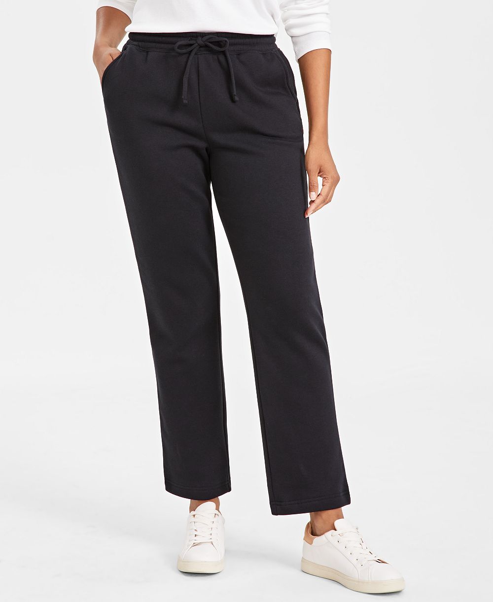 Style & Co Women's Mid-Rise Drawstring-Waist Fleece Pant, Created for Macy's