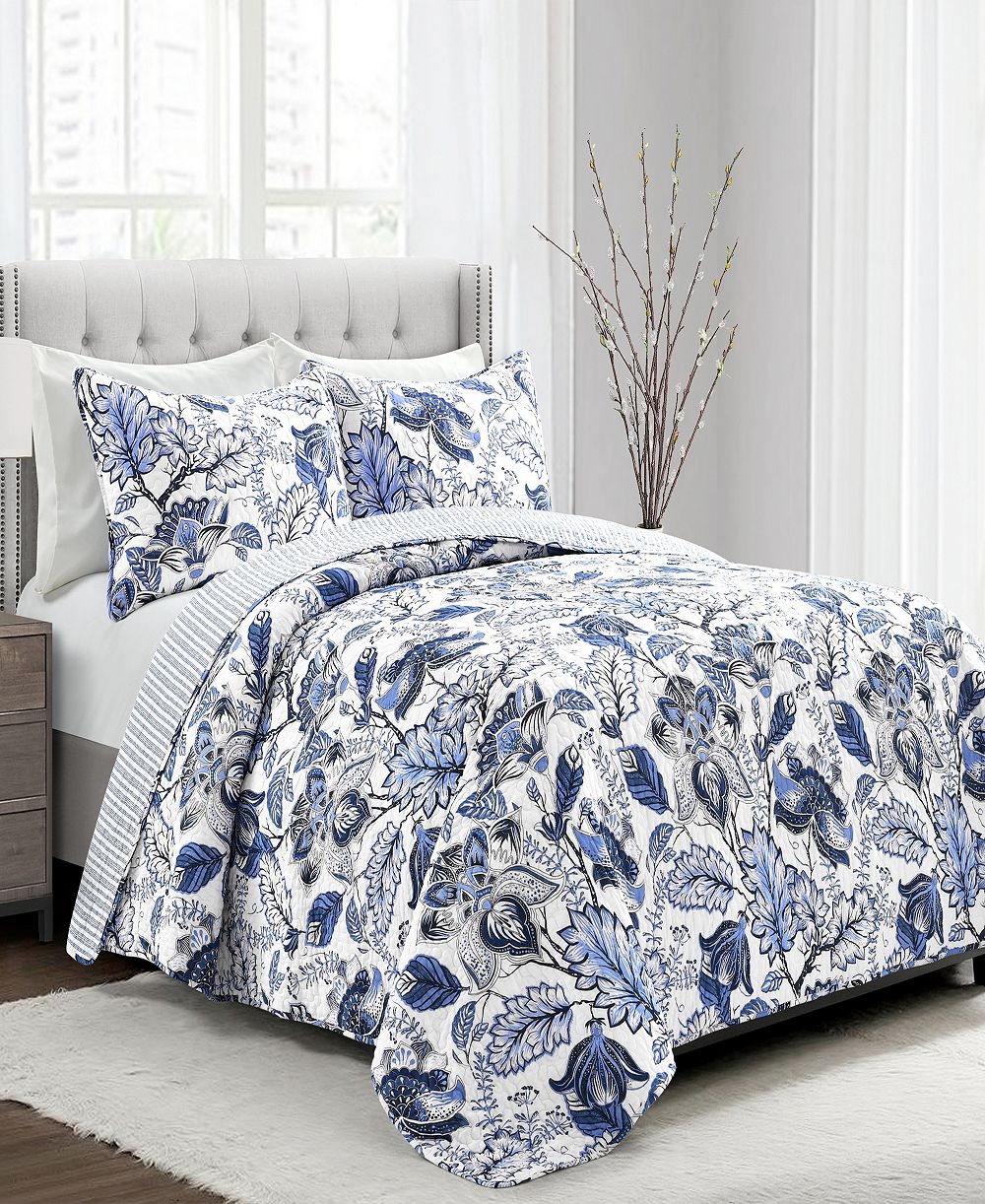 Lush Décor Комплект из 3 одеял Cynthia Jacobean Floral, Full/Queen