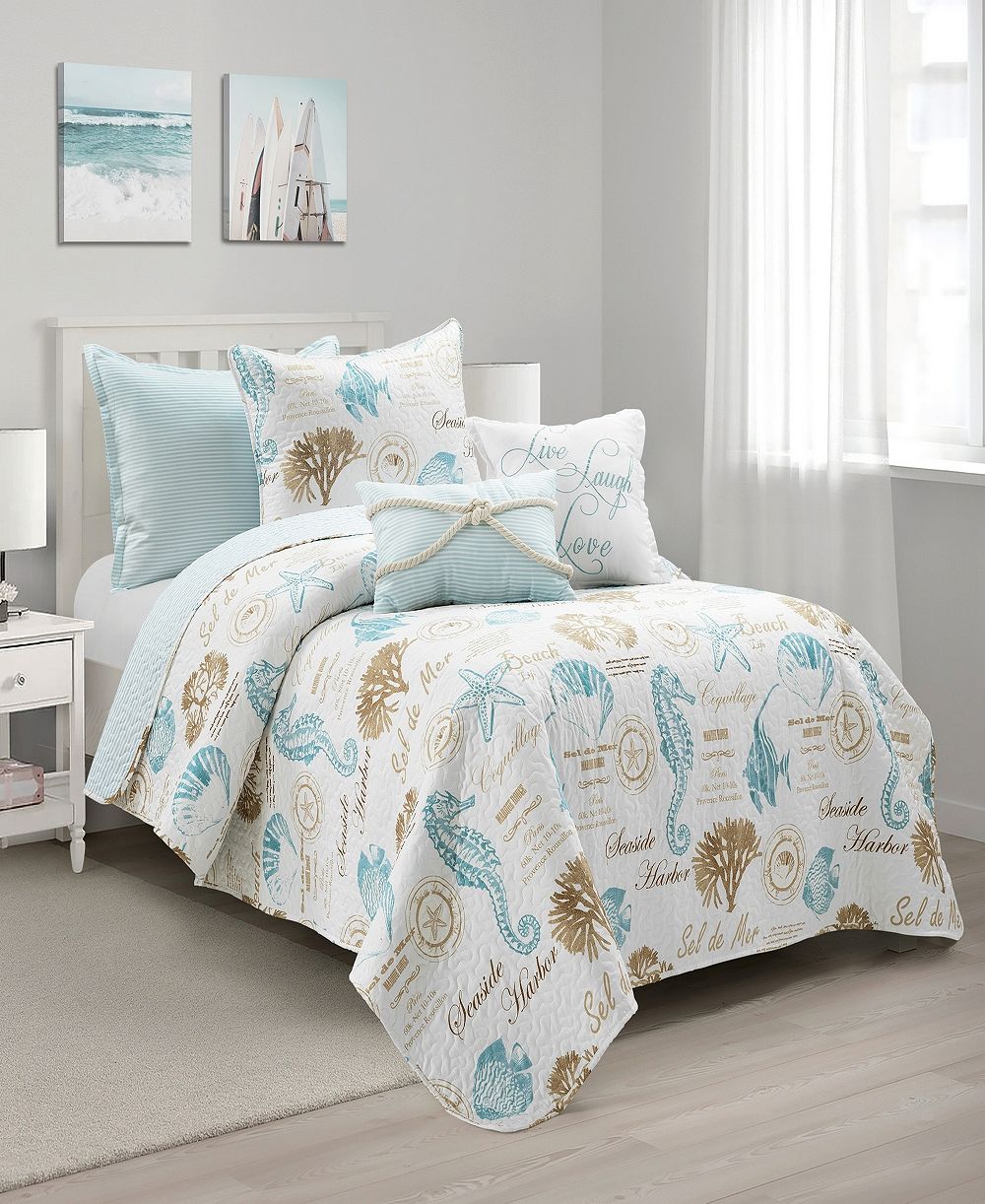 Lush Décor Harbor Life 5-Piece Quilt, Twin/Twin XL