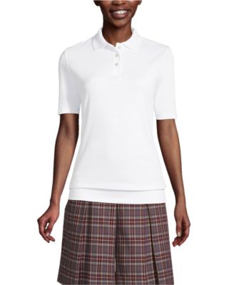 Lands' End Women's Short Sleeve Banded Bottom Polo Shirt