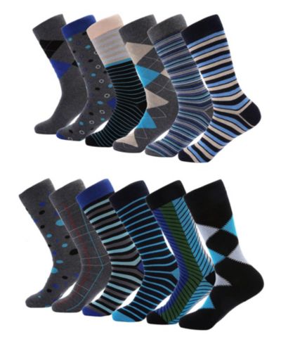 Mio Marino Men's Debonair Pop Dress Crew Socks 12 Pack