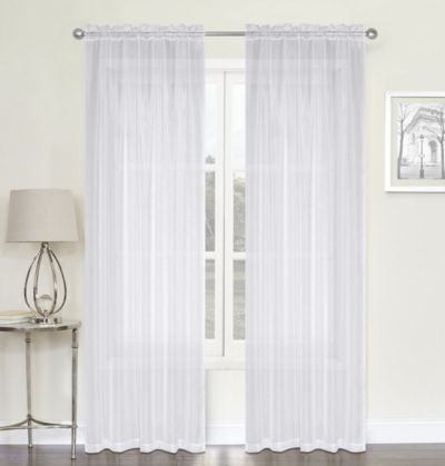 Kate Aurora Montauk Accents Ultra Lux 2 Piece Rod Pocket Sheer Voile Window Curtain Panels