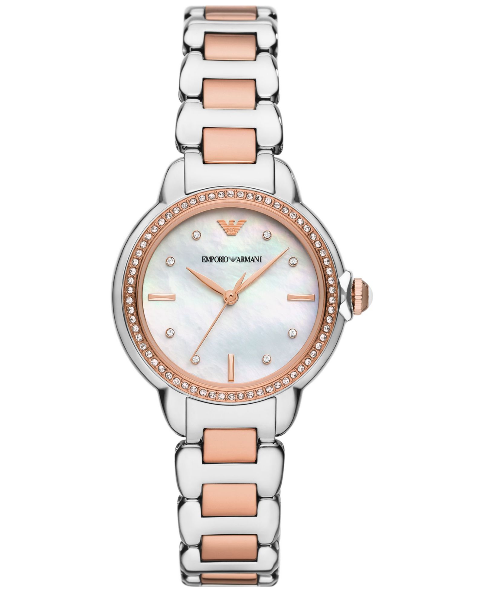 Emporio Armani Женские двухцветные часы на браслете из нержавеющей стали 32mm