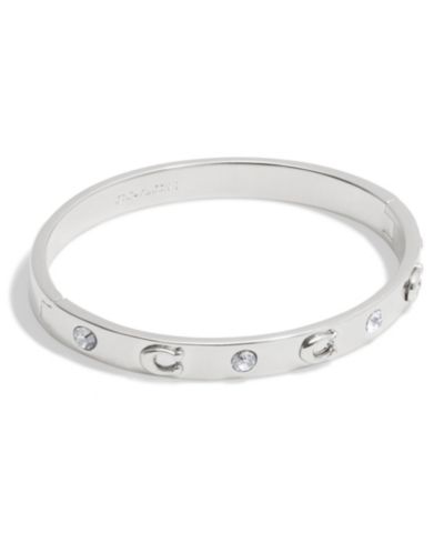 COACH Boxed Faux Stone Signature Sculpted C Bangle Bracelet