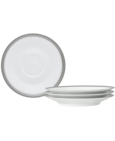 Noritake Charlotta Platinum 4 Piece 6" Saucers Set, Service for 4