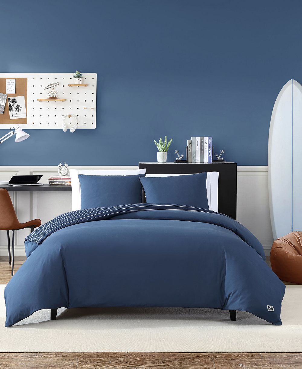 Nautica Longdale однотонный полосатый комплект из 3 предметов, King