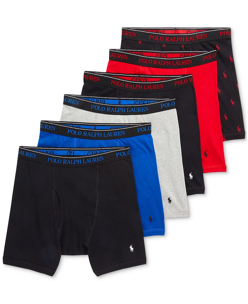 Polo Ralph Lauren Men's 5 +1 Free Bonus Pack, Classic-Fit Cotton Boxer Briefs