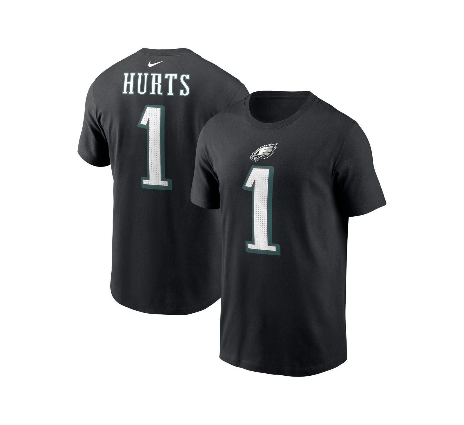 Men's Nike Jalen Hurts Black Philadelphia Eagles Player Name and Number T-shirt