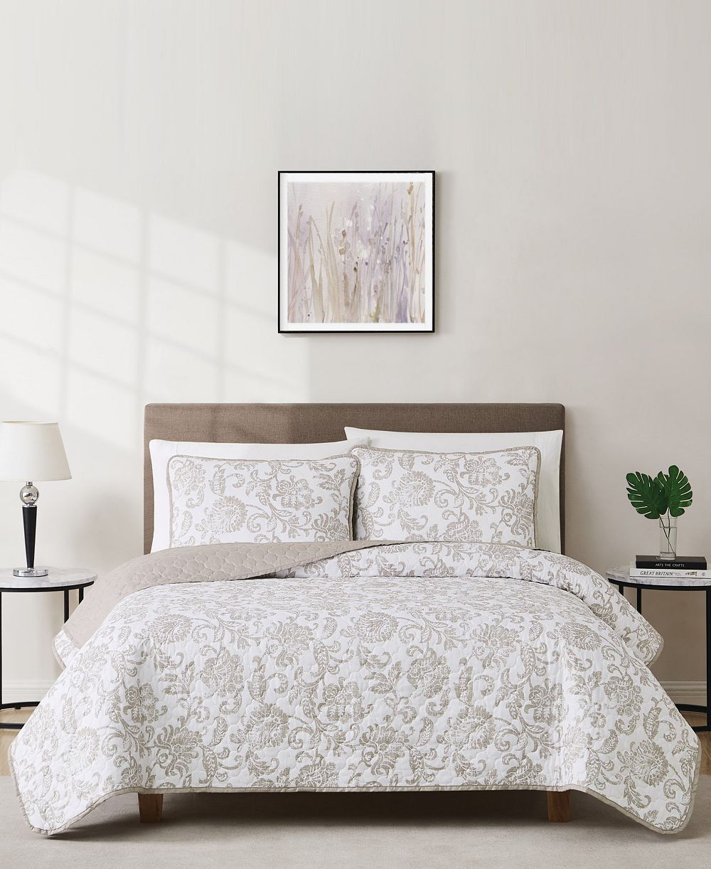 Cannon Sylvana Jacobean Floral 2-Piece Quilt Set, Twin/Twin XL