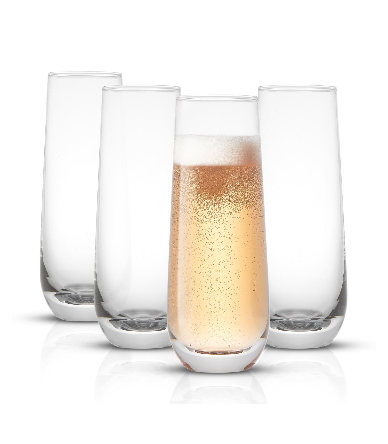JoyJolt Milo Stem Less Champagne Flutes, Set of 4