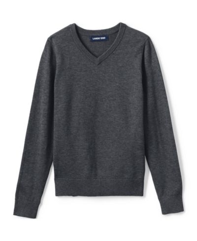 Свитер Lands' End Child School Uniform Boys Cotton Modal Fine Gauge V-neck