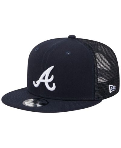 Мужская бейсболка New Era Navy Atlanta Braves Team Color Trucker 9FIFTY с регулируемым ремешком