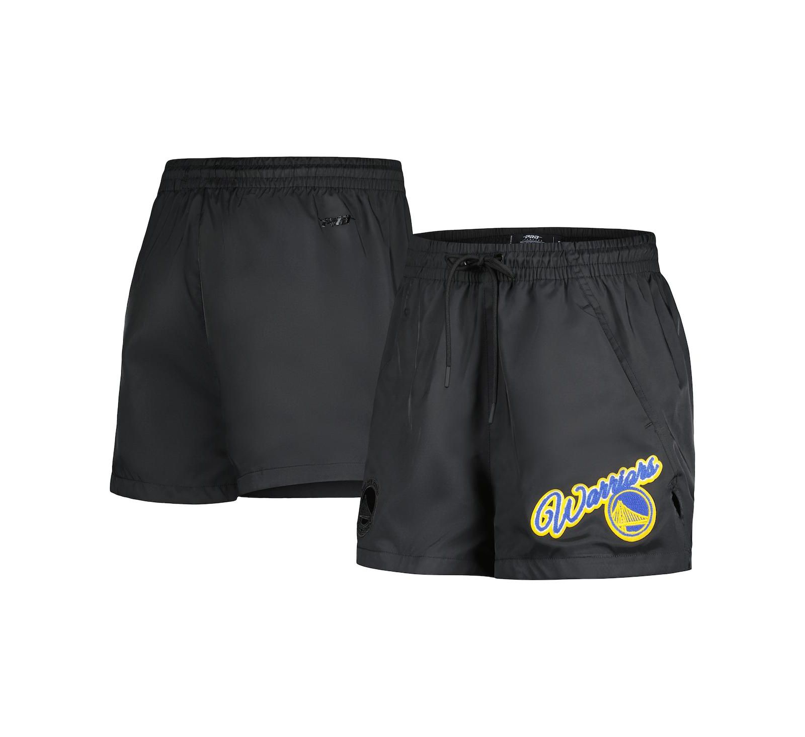 Women's Pro Standard Black Golden State Warriors Script Woven Shorts