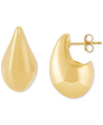 Серьги-гвоздики с полированным силуэтом капли в 14k Gold, 22mm