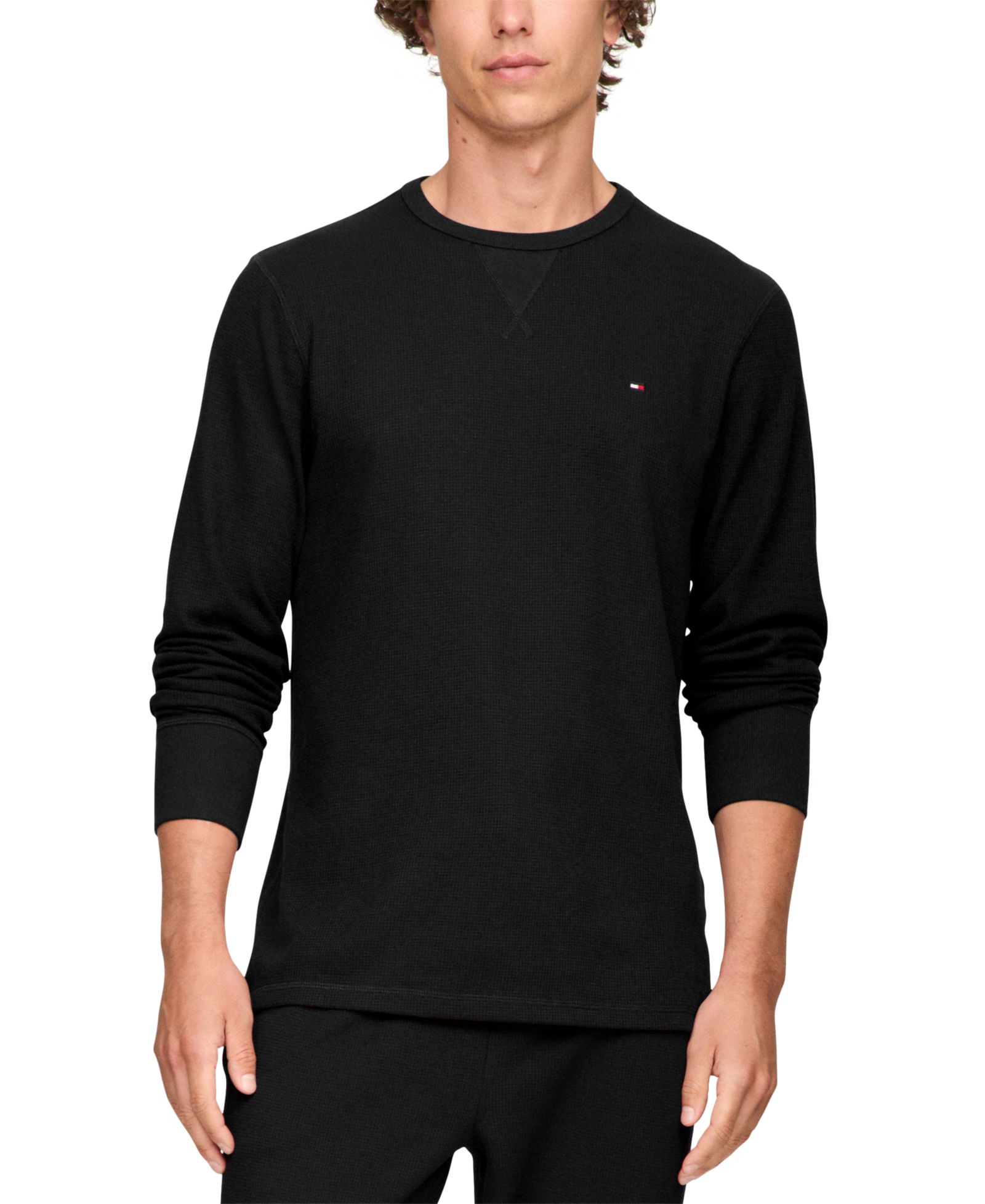 Tommy Hilfiger Men's Waffle-Knit Long-Sleeve Crewneck Thermal Top