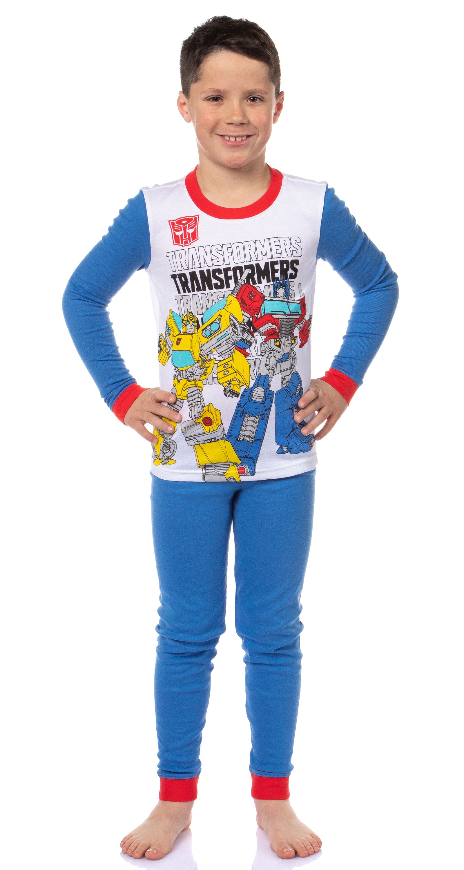 Transformers Boys' Optimus Prime And Bumblebee Characters Logo Kids Sleep Pajama Set