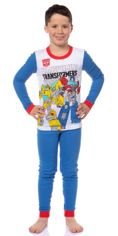 Transformers Boys' Optimus Prime And Bumblebee Characters Logo Kids Sleep Pajama Set