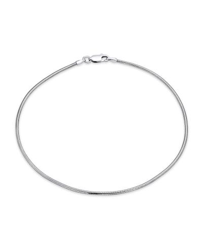 Bling Jewelry Simple Strong Snake Chain Anklet Strand Ankle Bracelet Sterling Silver 10"