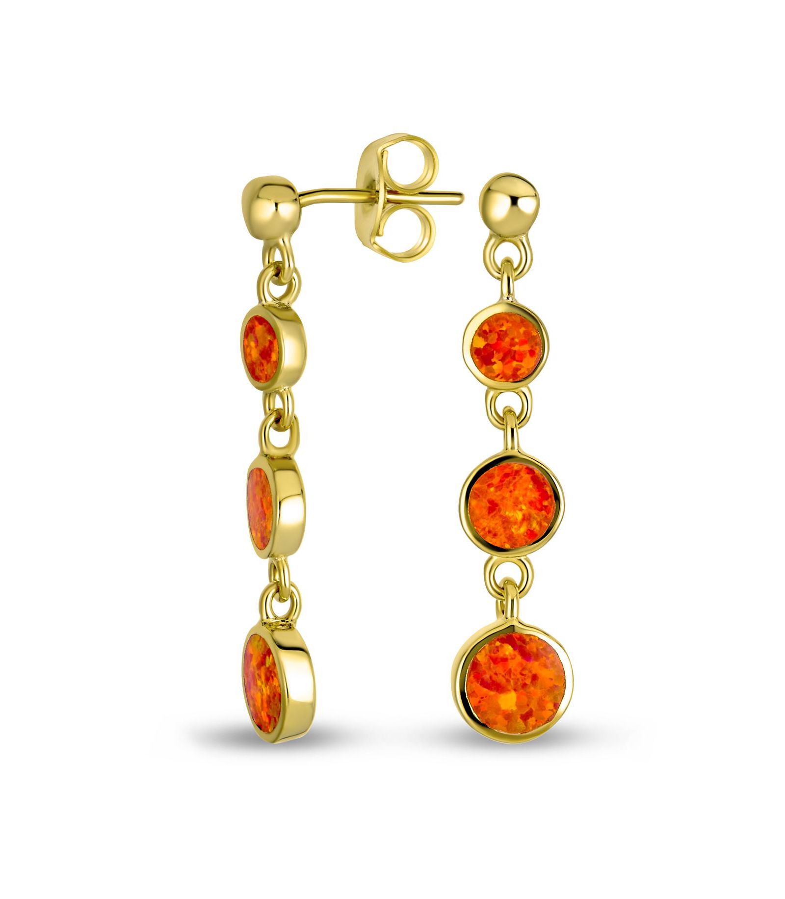 Серьги Bling Jewelry с геометрическим узором, круглыми дисками и синтетическим опалом, стерлинговое серебро