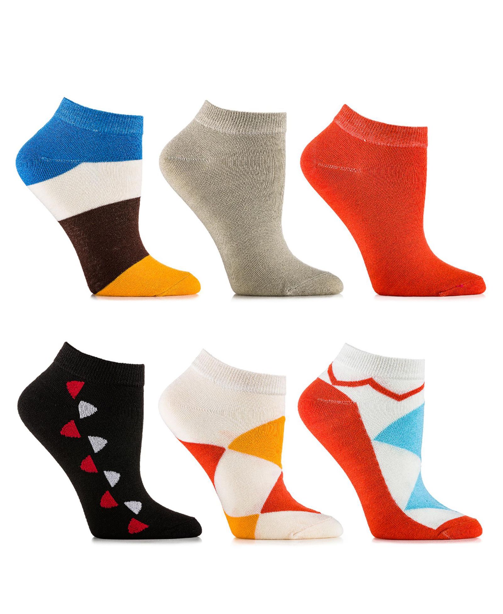 Gallery Seven Women's Blush Canary Ankle Socks 6 Pack