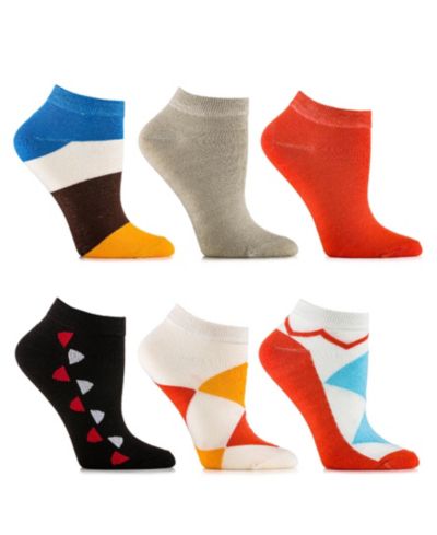 Gallery Seven Women's Blush Canary Ankle Socks 6 Pack