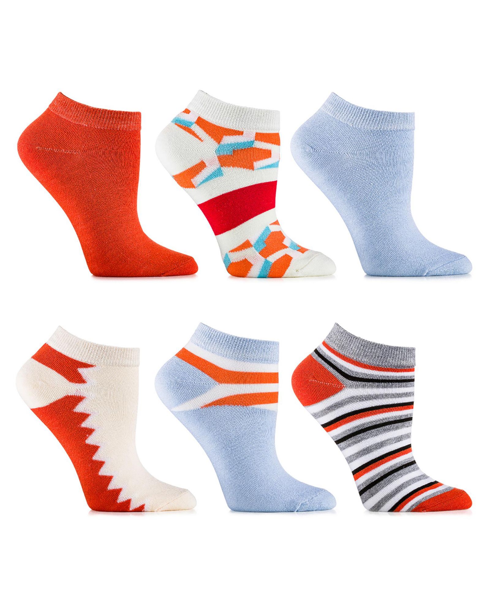 Gallery Seven Women's Rouge Saffron Ankle Socks 6 Pack