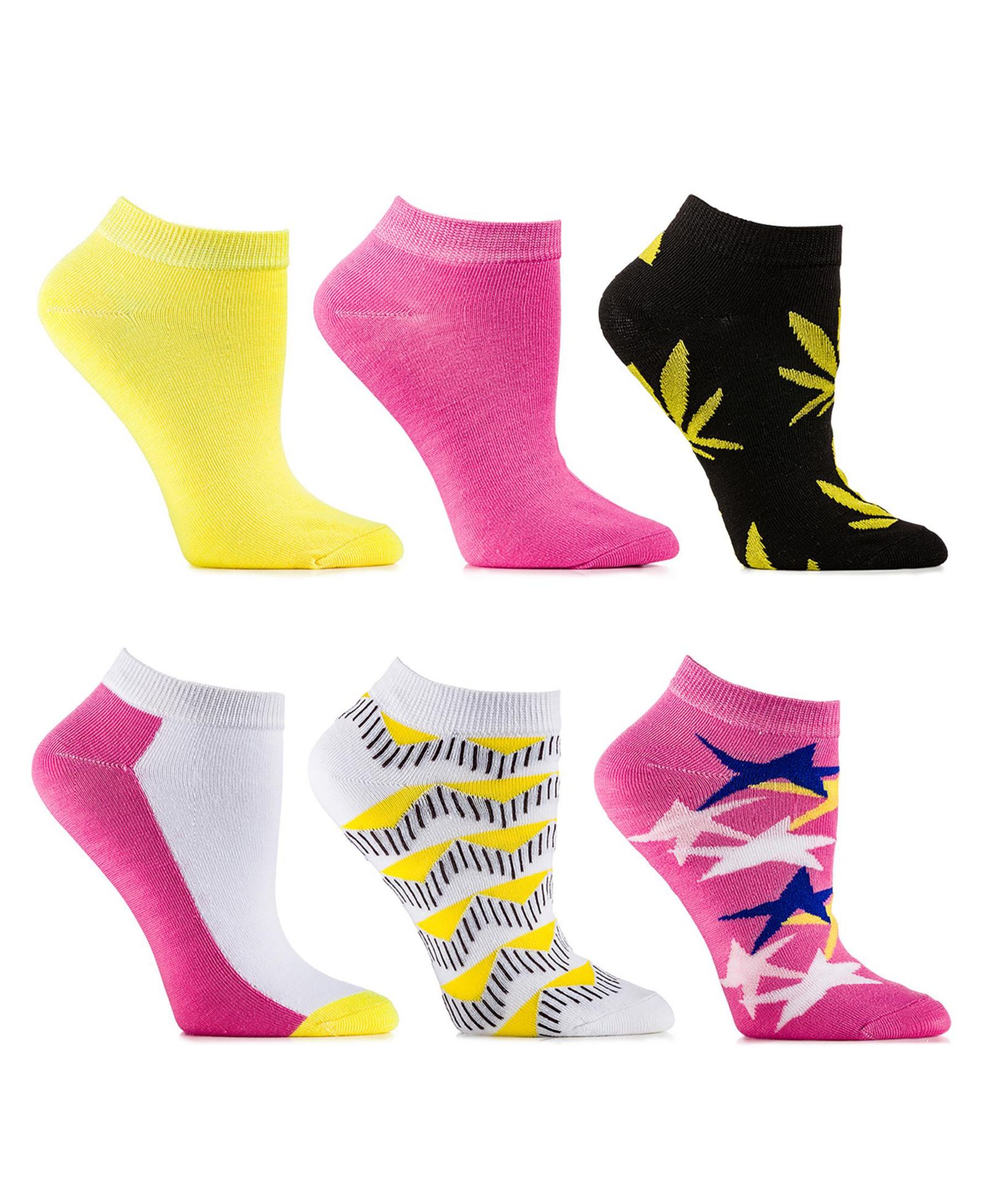 Gallery Seven Women's Zippy Flaxen Ankle Socks 6 Pack