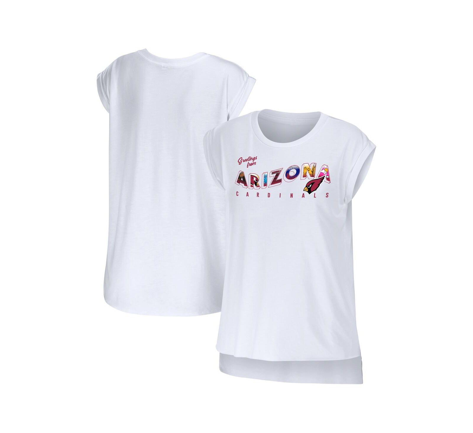 WEAR by Erin Andrews Женская белая футболка Arizona Cardinals Greetings From Muscle