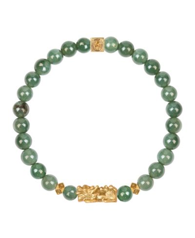 Karma and Luck Jade Gold Dragon Charm Feng Shui браслет