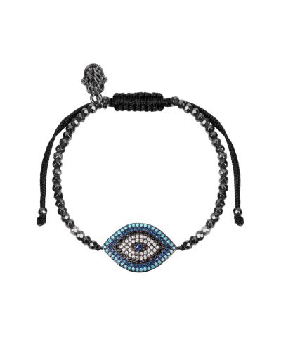 Браслет Karma and Luck с подвеской Evil Eye из гематита, регулируемый