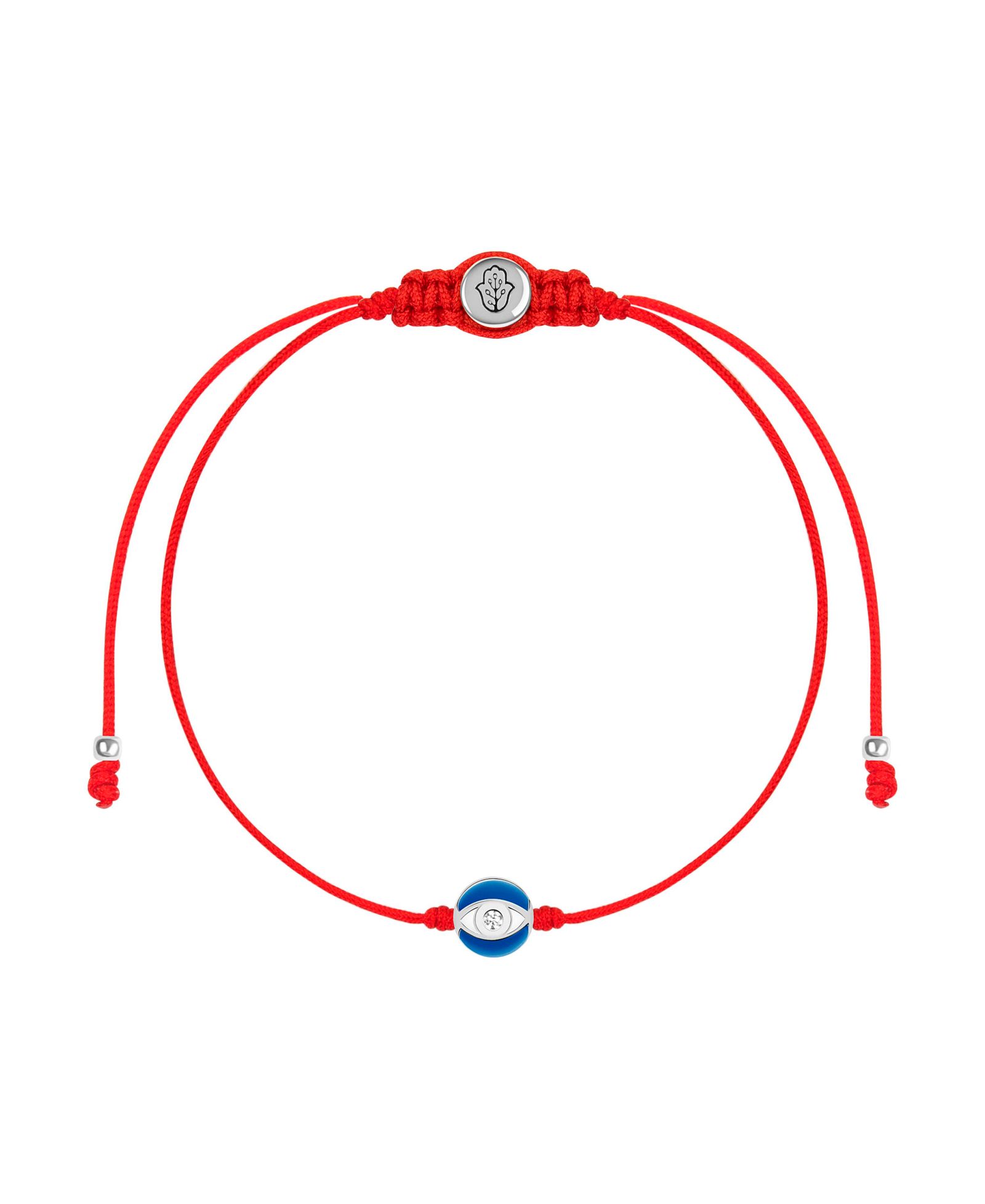 Karma and Luck Navy Enamel Evil Eye Red String Bracelet