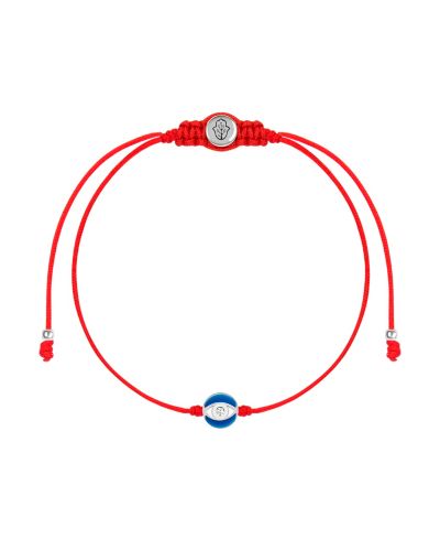 Karma and Luck Navy Enamel Evil Eye Red String Bracelet