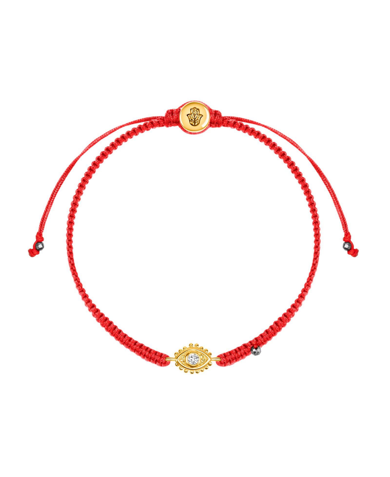 Karma and Luck Hematite Gold Evil Eye Charm Red String Bracelet