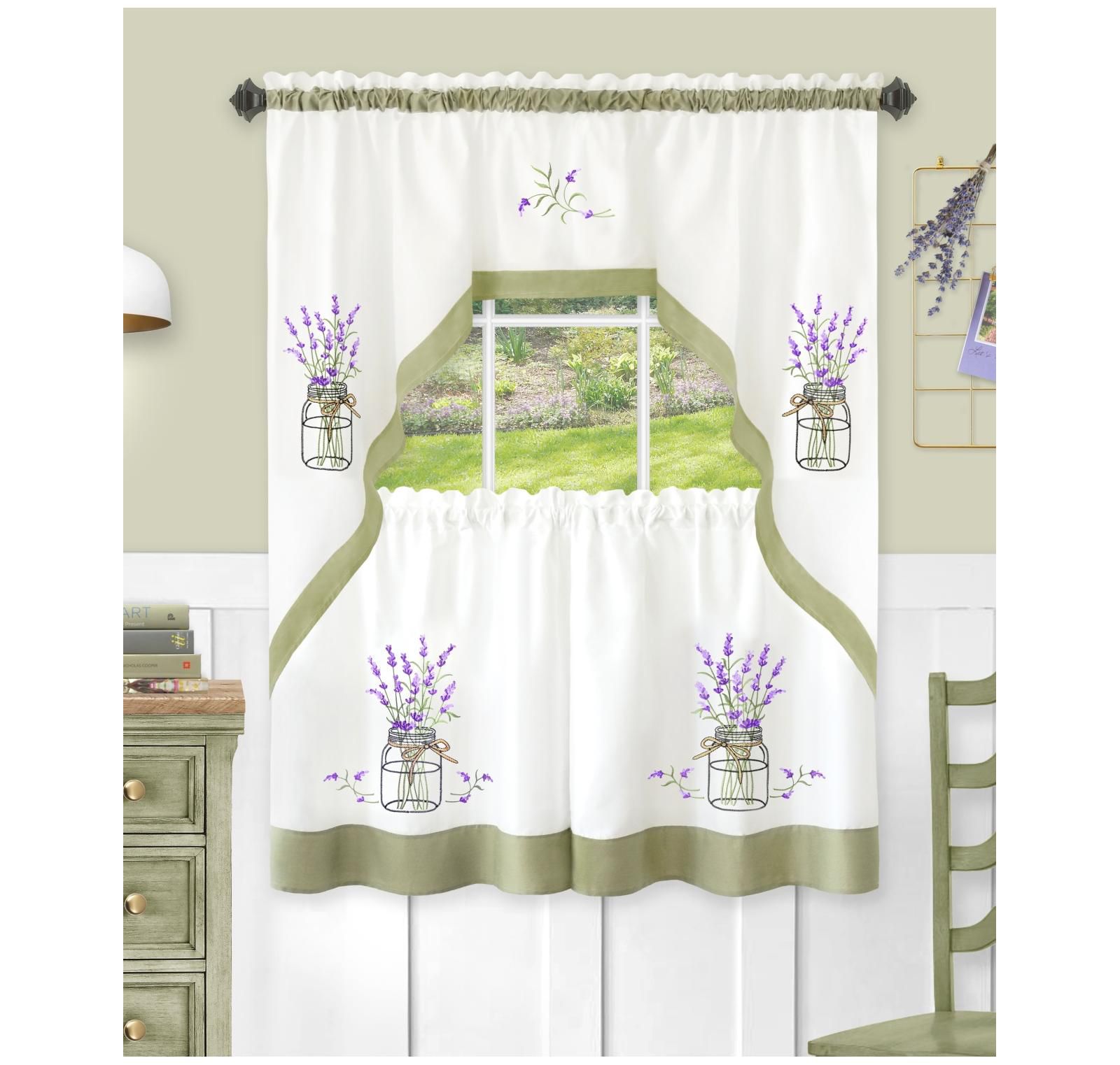Комплект из 3 предметов для кухни Kate Aurora Montauk Accents Lavender Floral Embellished