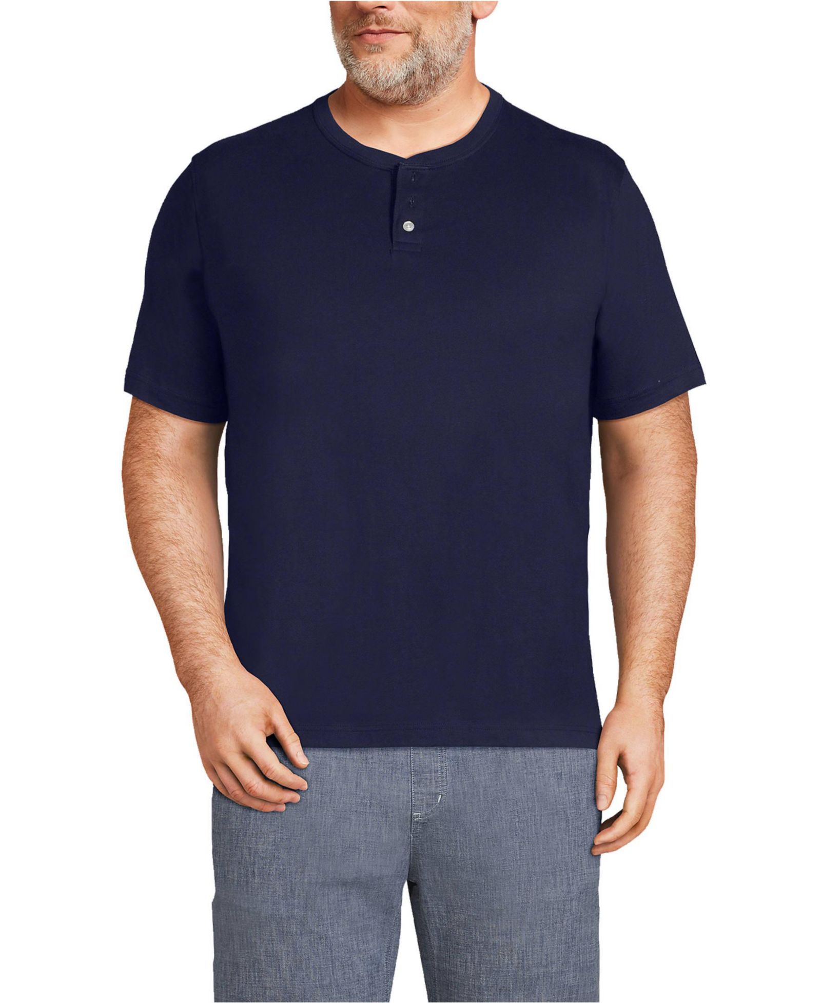 Lands' End Big & Tall Short Sleeve Super-T Henley