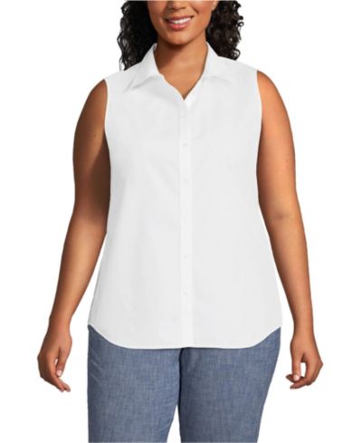 Женская рубашка Lands' End Plus Size без рукавов, не требующая глажки