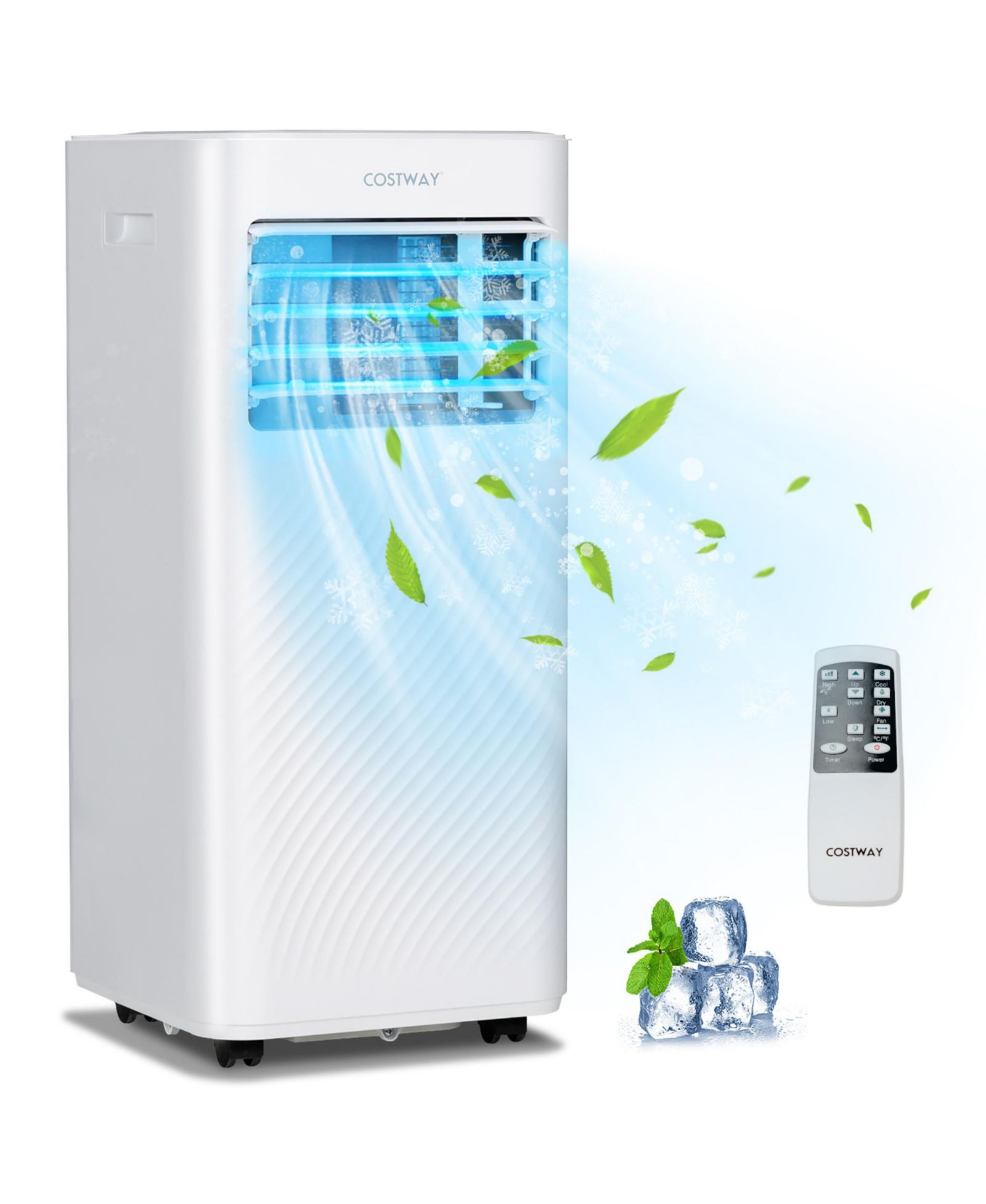 Costway - 8000 BTU 4-in-1 Portable Air Conditioner with Cool, Fan, Dehumidifier & Sleep Mode