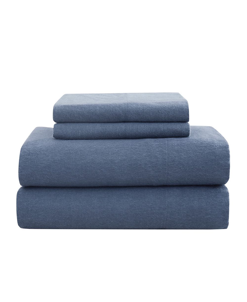 London Fog Super Soft Cotton Flannel 4 Piece Sheet Set, Full