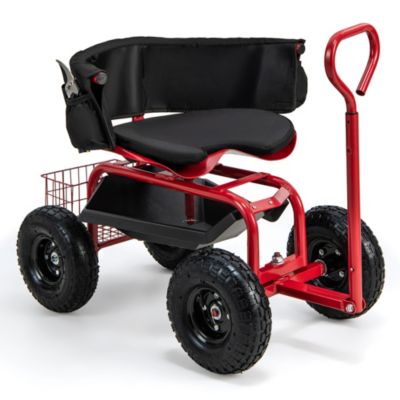 Садовая тележка Rolling Garden Cart регулируемая по высоте со вращающимся сиденьем