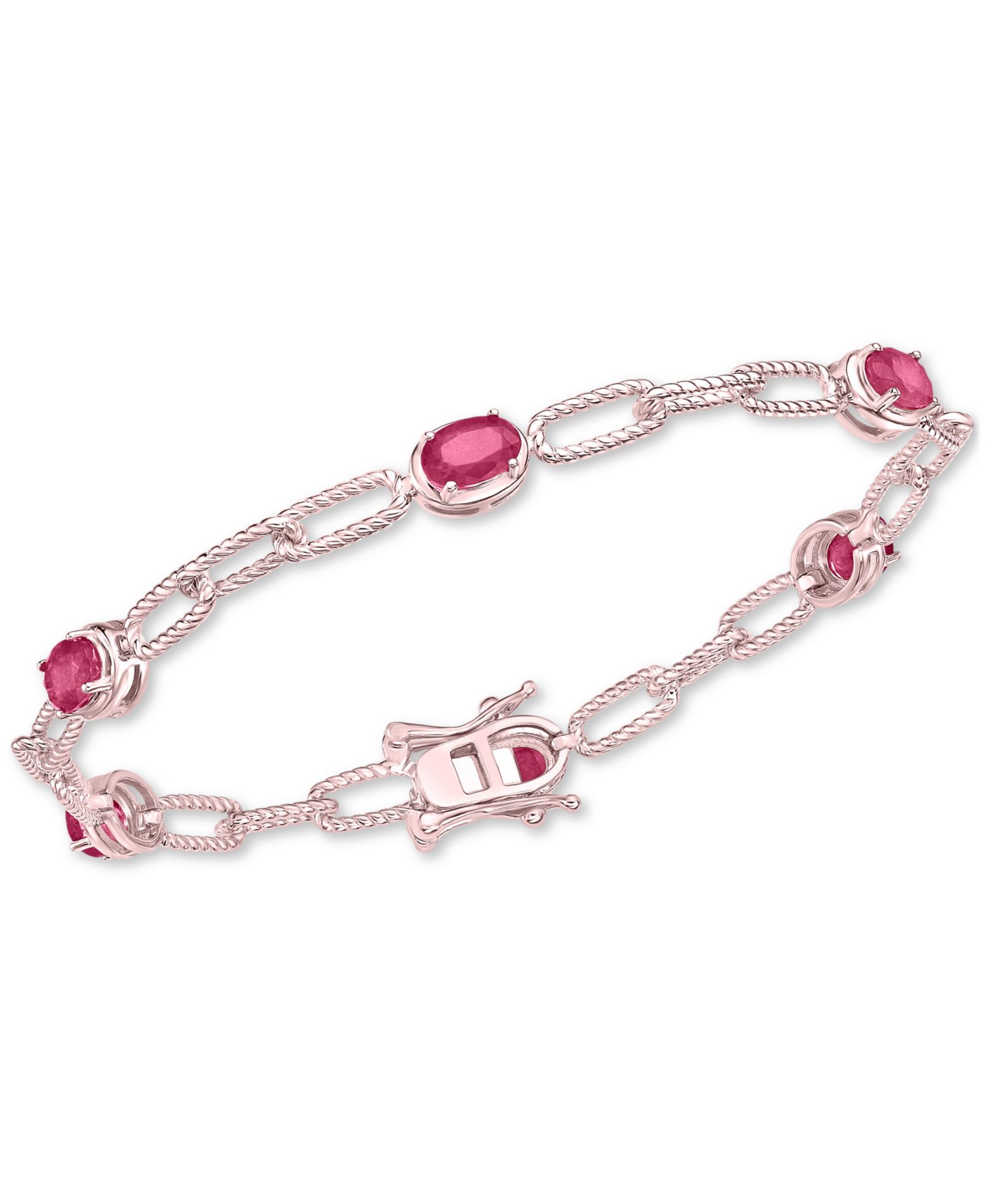 Emerald Rope Link Bracelet (3 ct. t.w.) in Gold-Plated Sterling Silver (Also in Ruby & Sapphire)