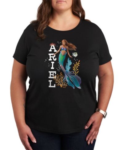 Hybrid Apparel Trendy Plus Size Little Mermaid Ariel Graphic T-shirt