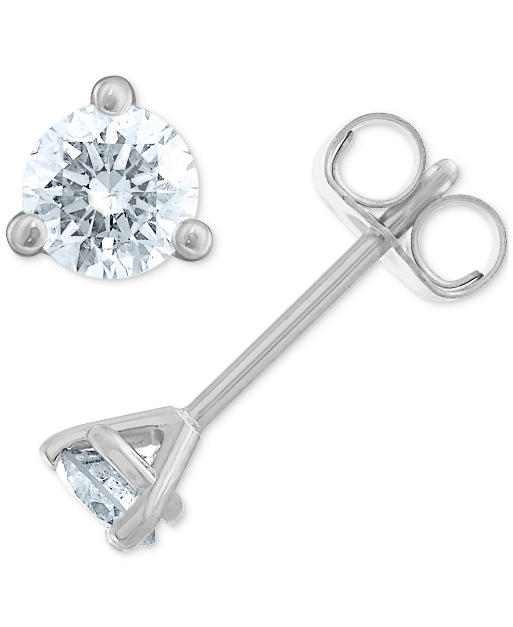 Certified Near Colorless Diamond Stud Earrings (1/3 ct. t.w.) in 18k White or Yellow Gold