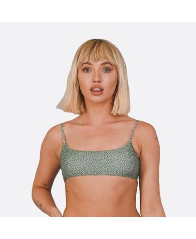 OOSC Women's Sahara Sage Lace up Crop Bikini Top